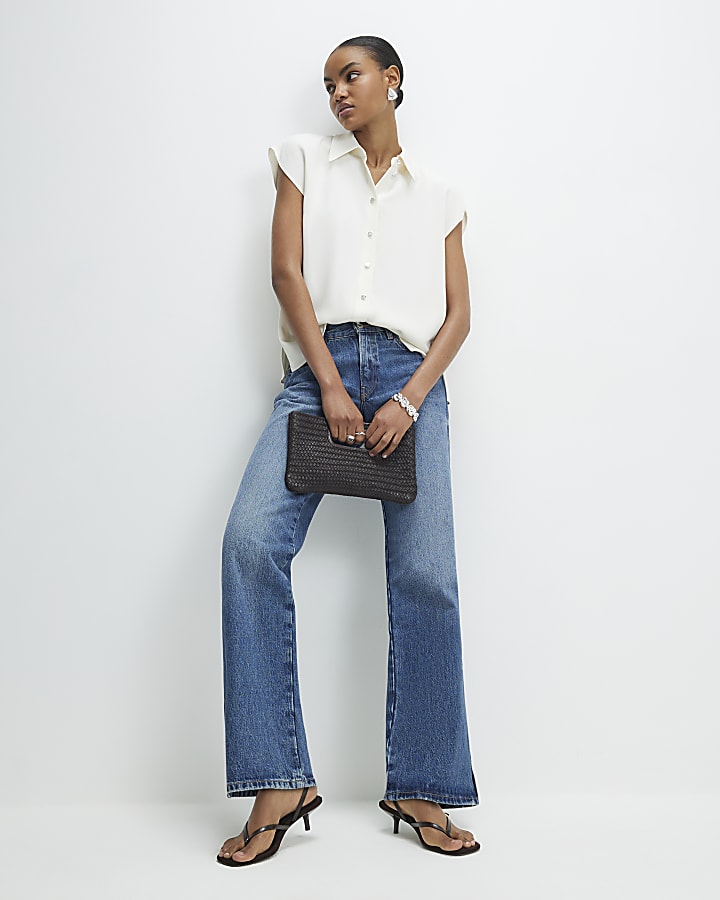 Cream Short Sleeve Relaxed Shirt