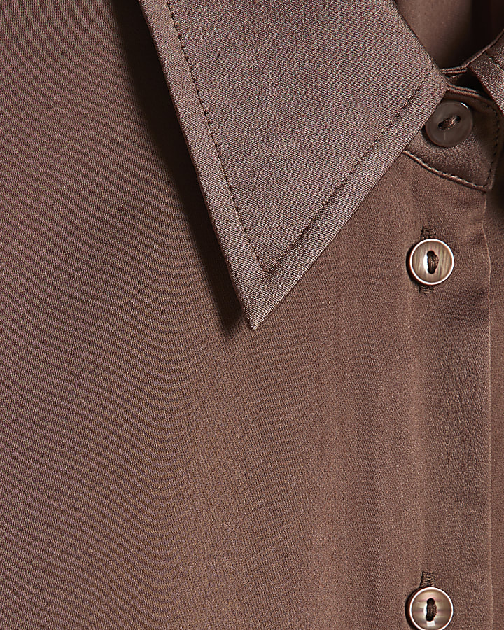 Brown Short Sleeve Relaxed Shirt