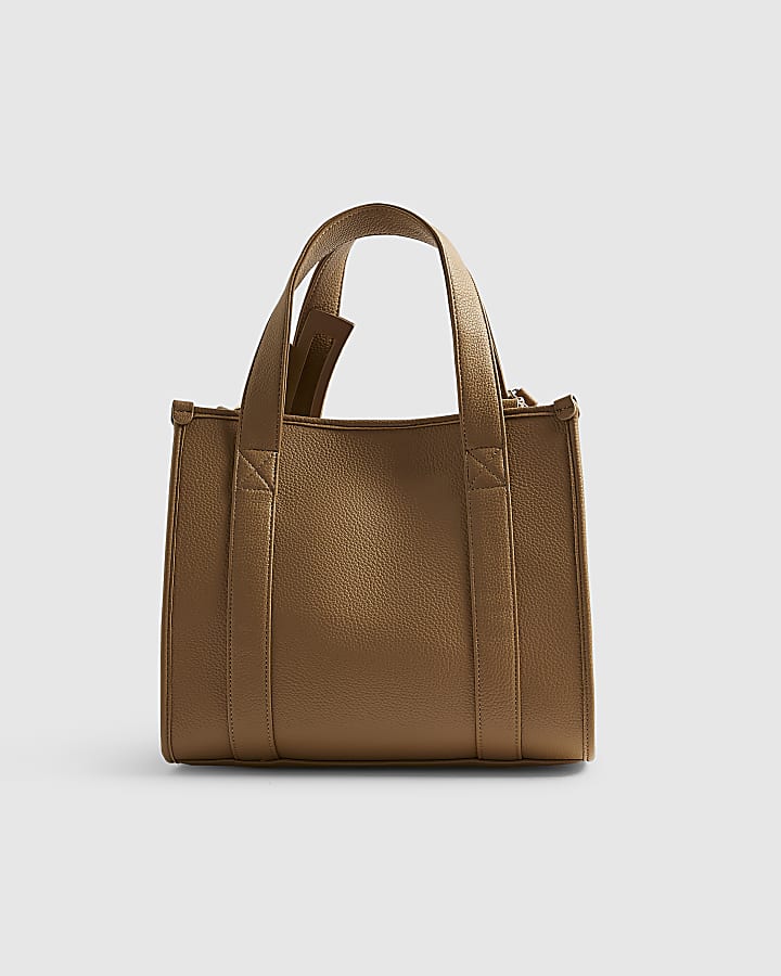 Brown Embroidered Tote Bag