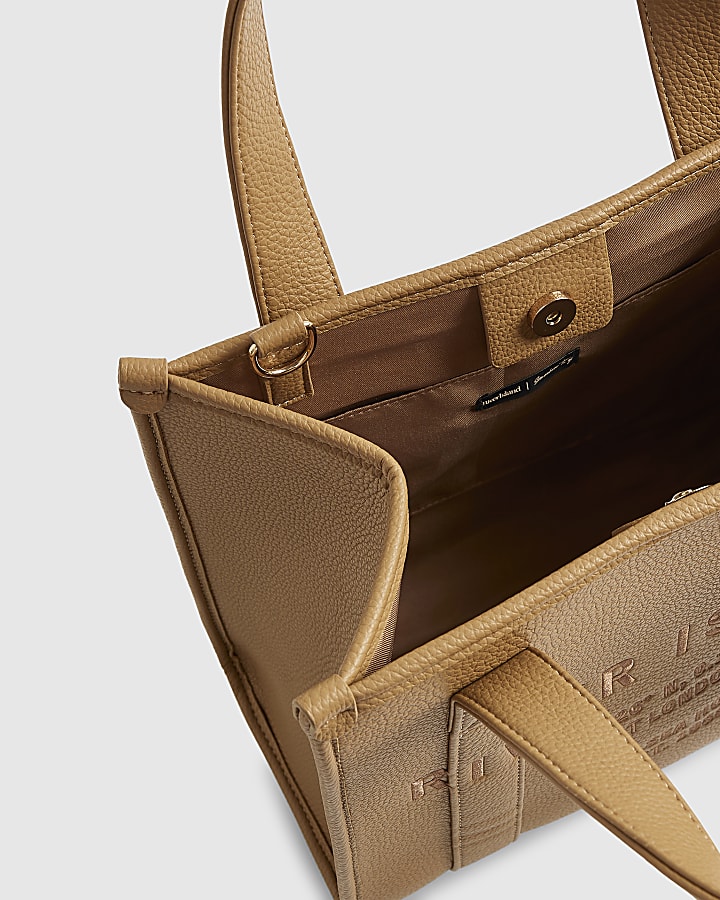 Brown Embroidered Tote Bag
