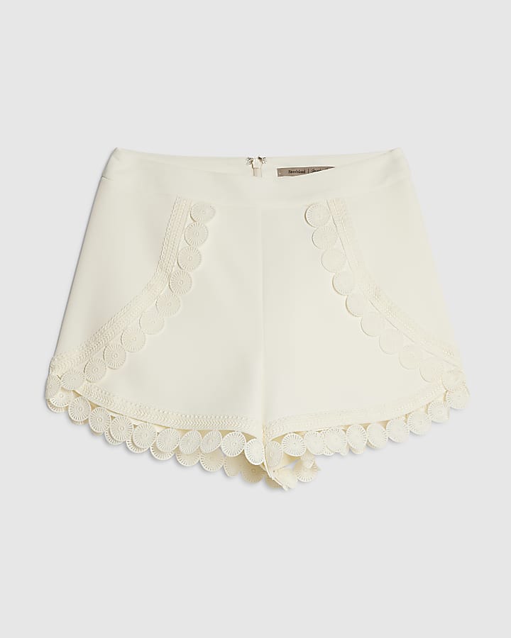 Cream Crochet Shorts