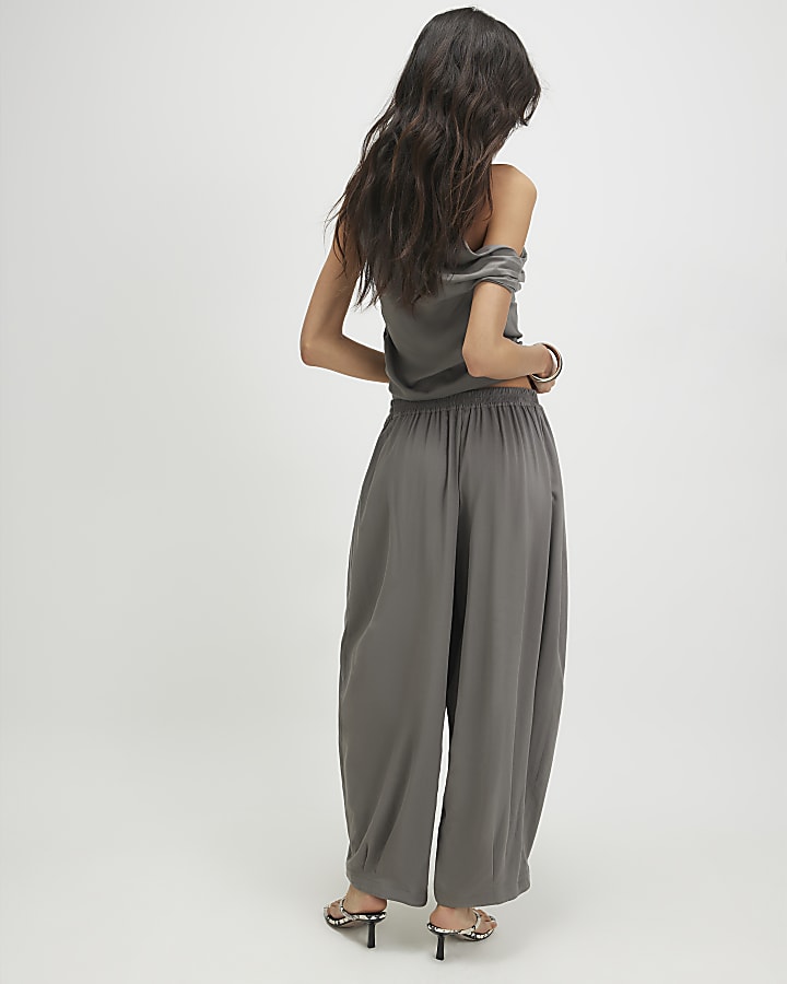 Khaki Balloon Leg Trousers