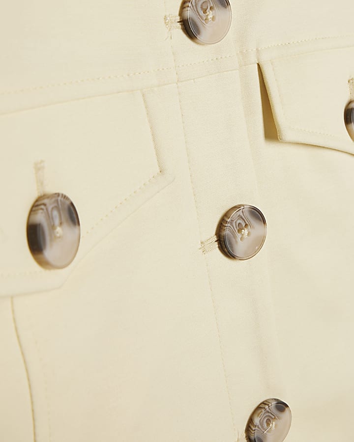 Petite Yellow Cotton Blend Boxy Shirt