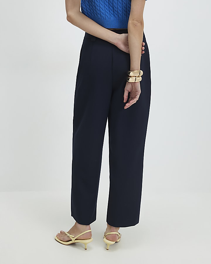 Navy Straight Leg Trousers