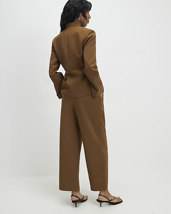 Brown Straight Leg Trousers