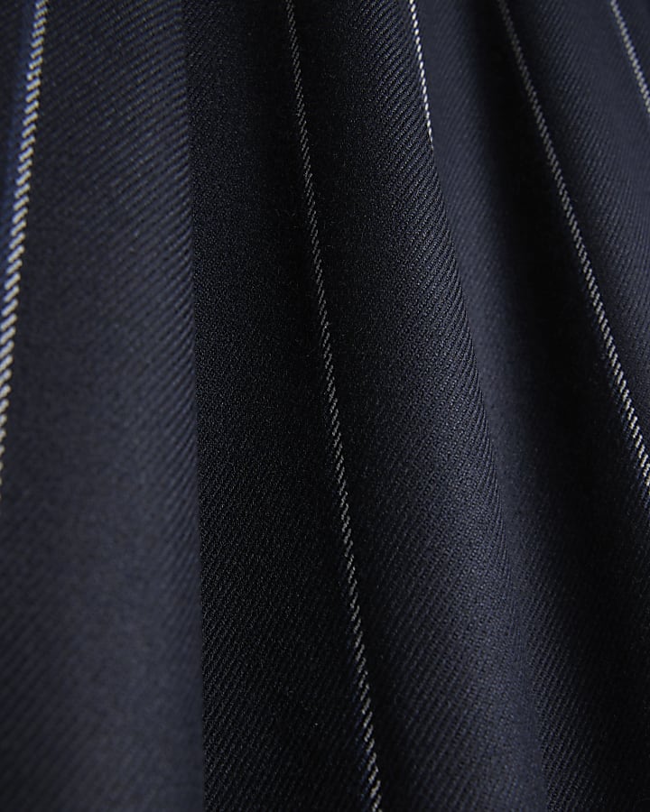 Navy pinstripe wide leg trousers