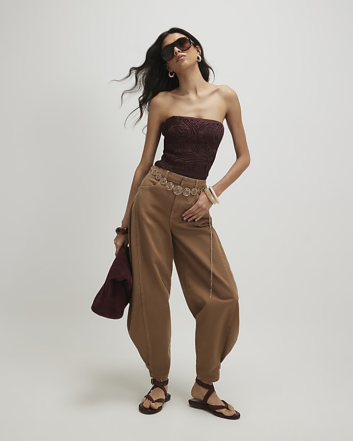 Brown Cornelli Bandeau Top