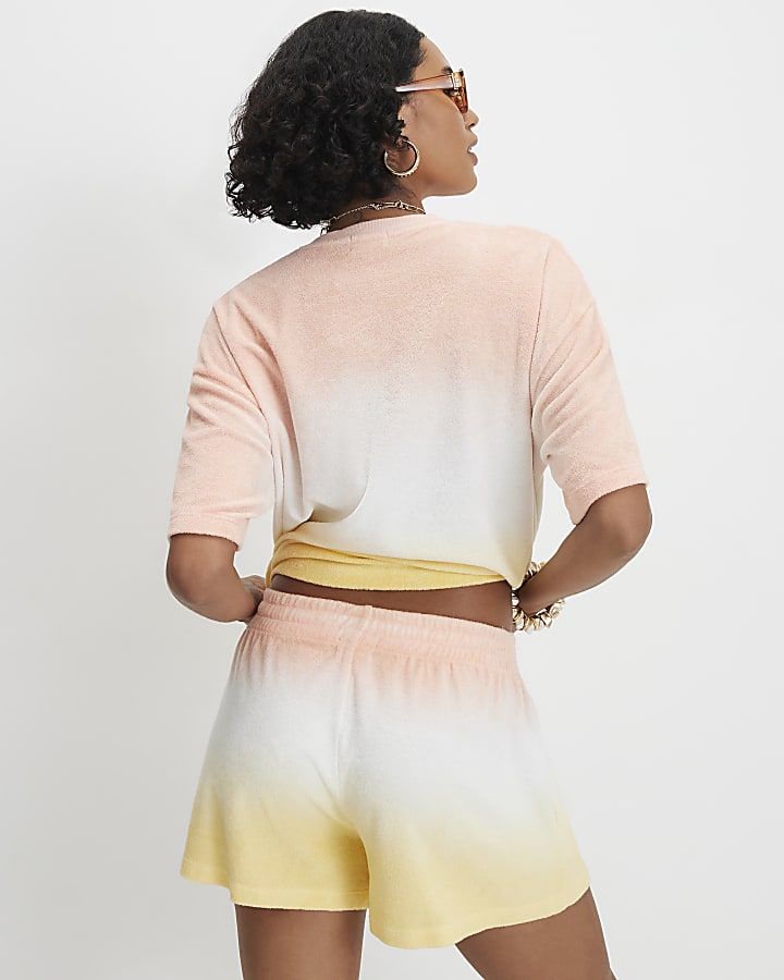 Yellow Ombre Towelling Shorts