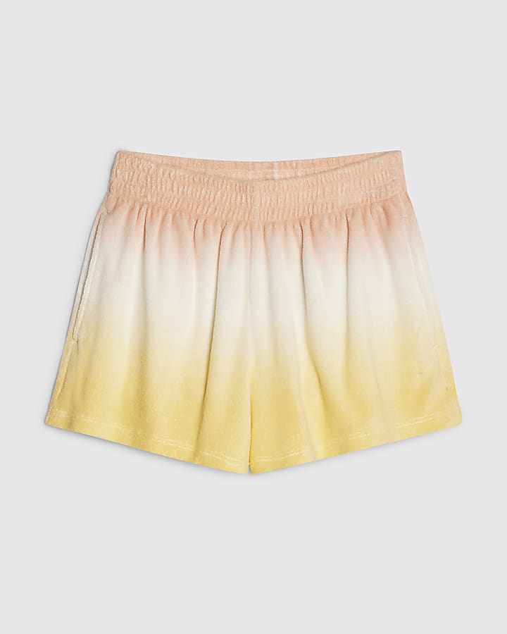 Yellow Ombre Towelling Shorts