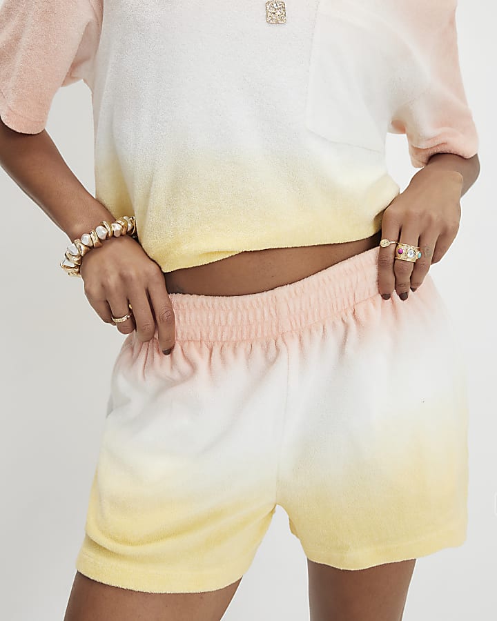 Yellow Ombre Towelling Shorts