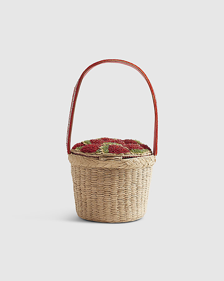 Red Strawberry Basket Bag