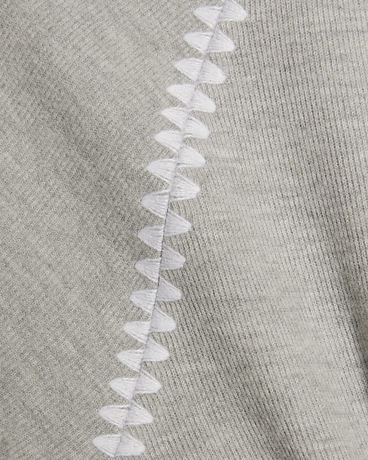 Grey Short Sleeve Cosy Whipstitch T-shirt