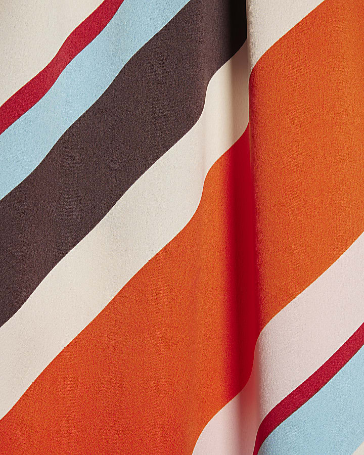 Orange Halter Satin Maxi Dress