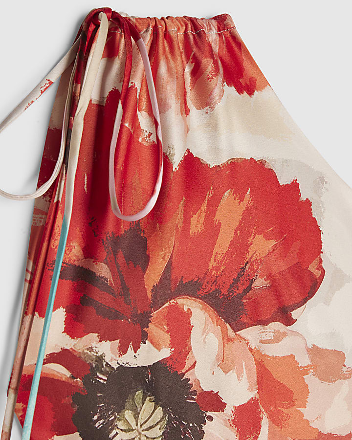 Orange One Shoulder Maxi Dress