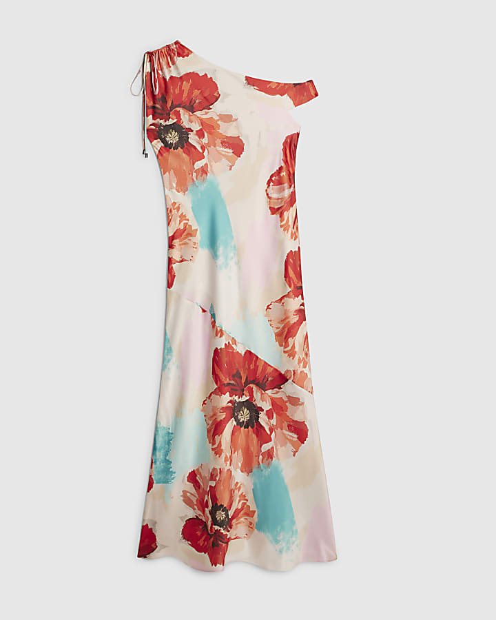 Orange One Shoulder Maxi Dress