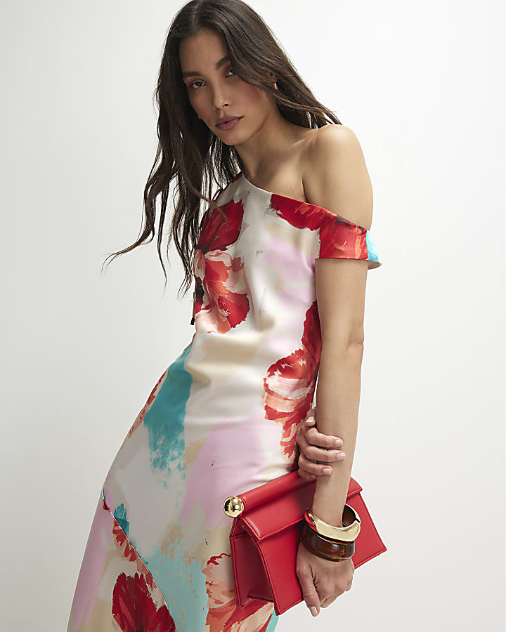 Orange One Shoulder Maxi Dress