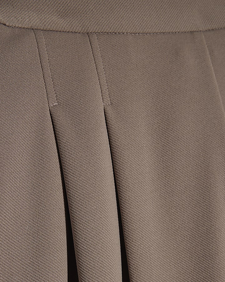 Beige Twill Balloon Leg Trousers
