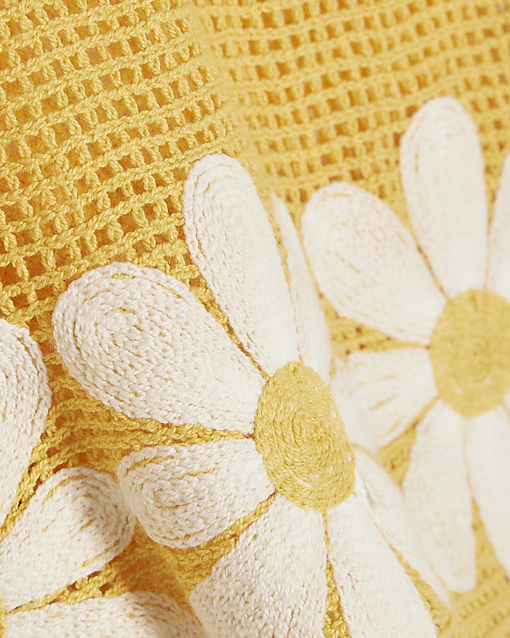 Yellow Daisy Crochet Shorts