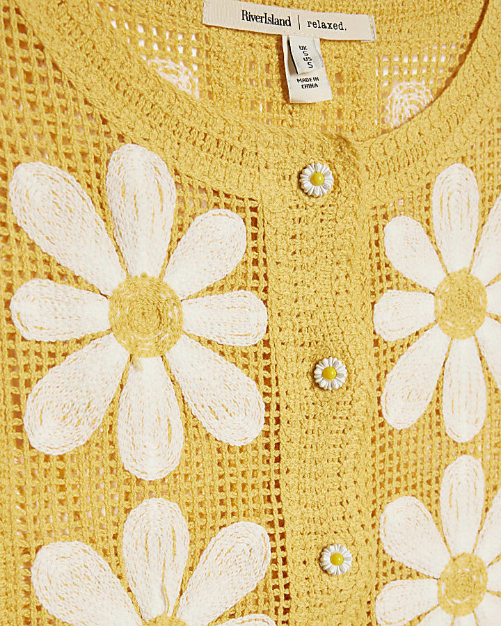 Yellow Daisy Crochet Waistcoat