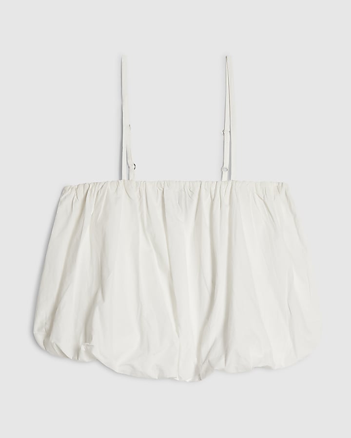 White Poplin Bubble Top