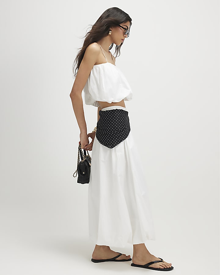 White Poplin Bubble Top