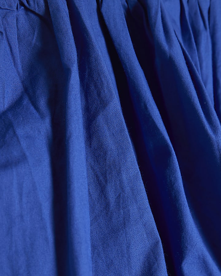 Blue Poplin Bubble Top