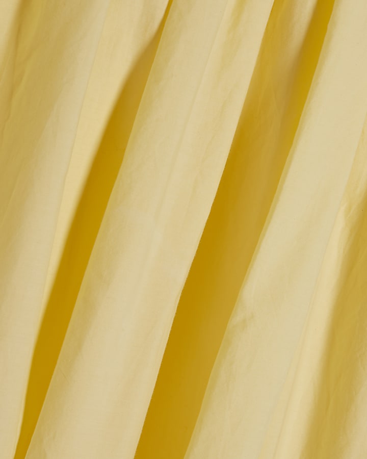 Yellow Poplin Bubble Hem Skirt