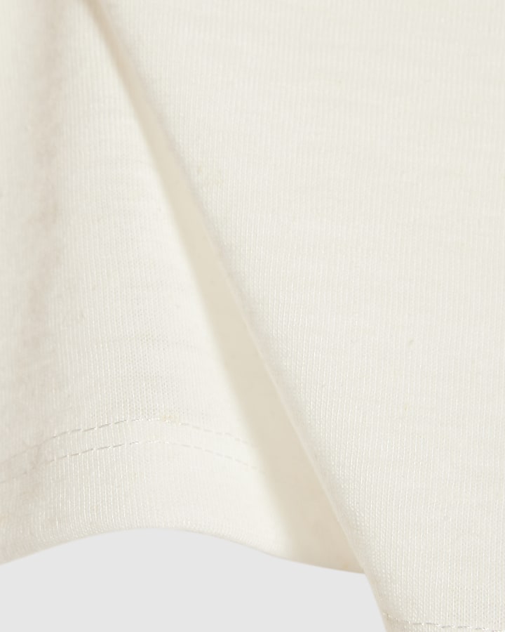 White Linen Blend Scoop Neck Tank Top