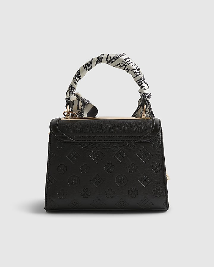 Black Mini Embossed Scarf Tote Bag