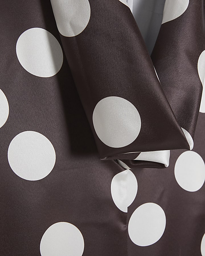 Brown Polka Dot Slip Dress