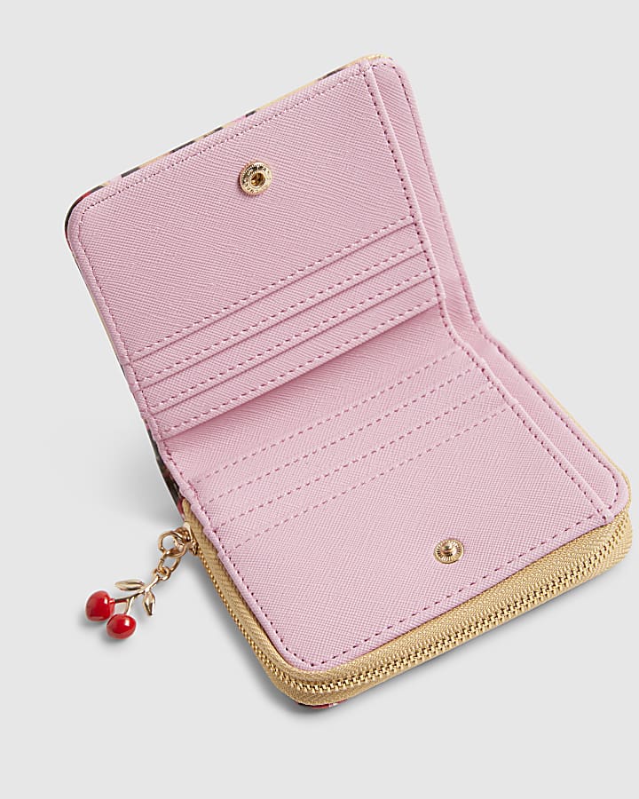 Brown Leopard Cherry Patent Mini Purse