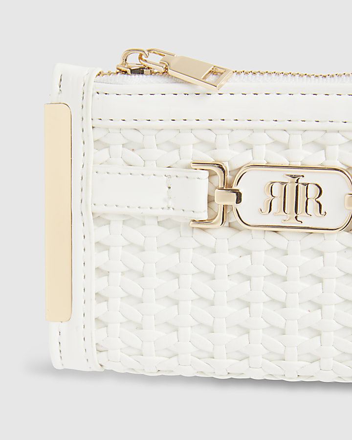 White Weave Mini Purse