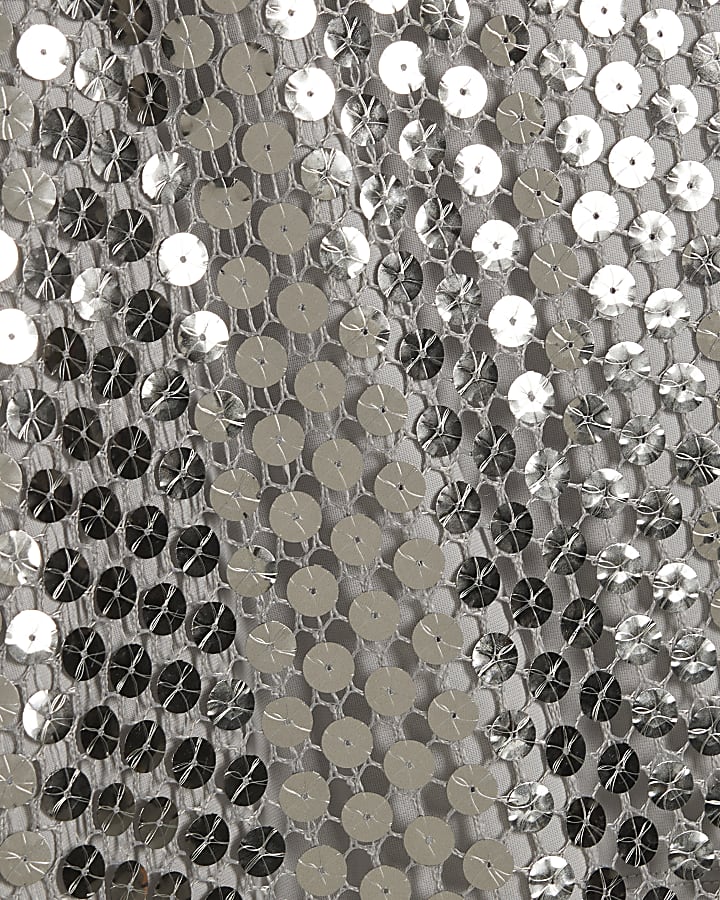 Silver Sequin Racer Top