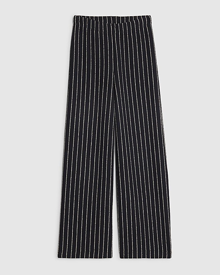 Navy Stripe Wide Leg Joggers