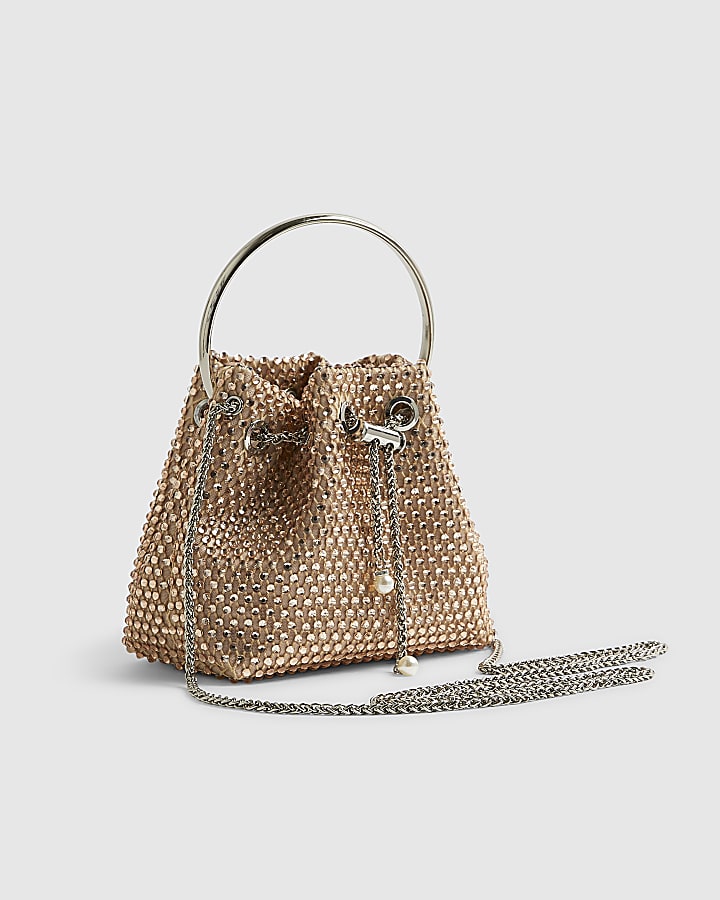 Pink Heatseal Bucket Clutch Bag