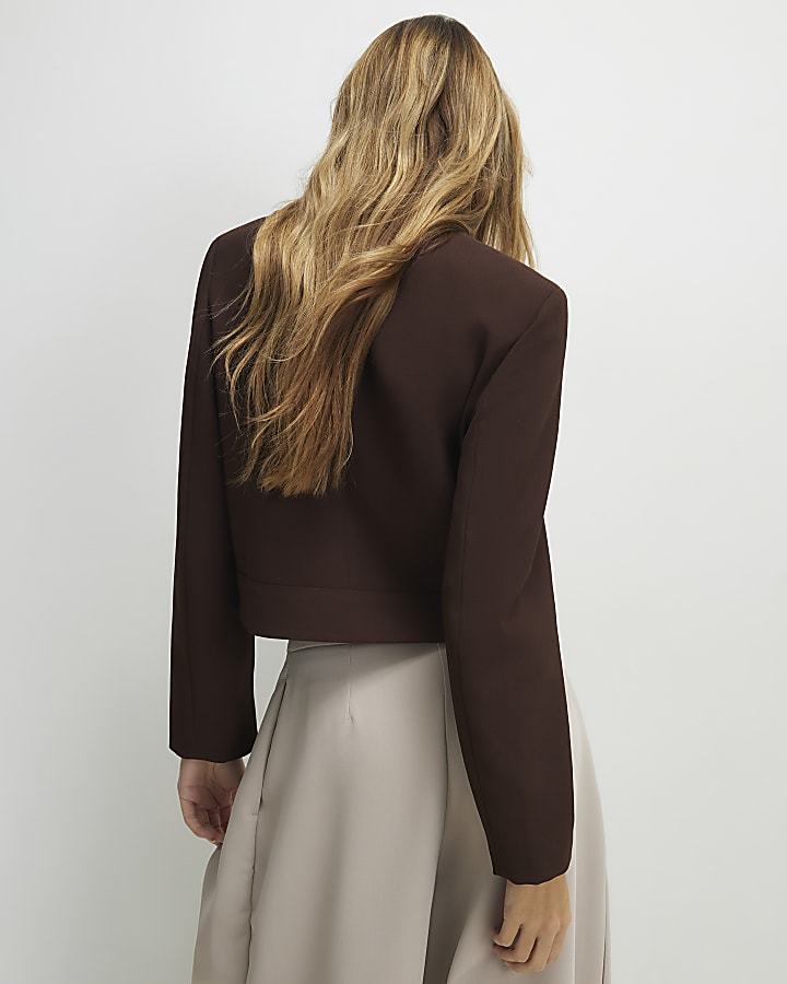 Brown Structured Boxy Trophy Jacket