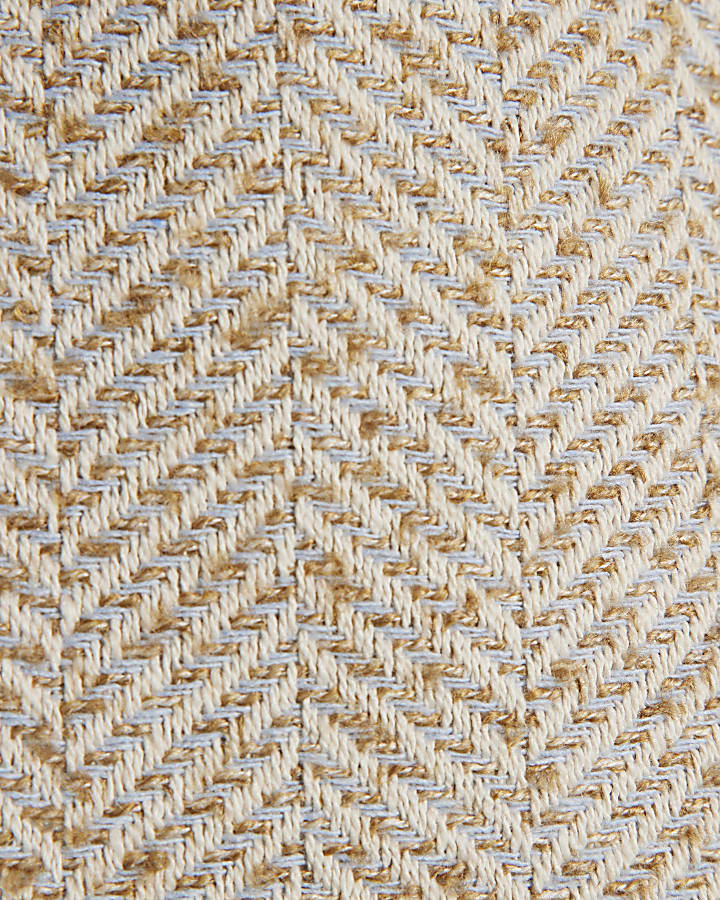 Beige Herringbone Aline Mini Skirt