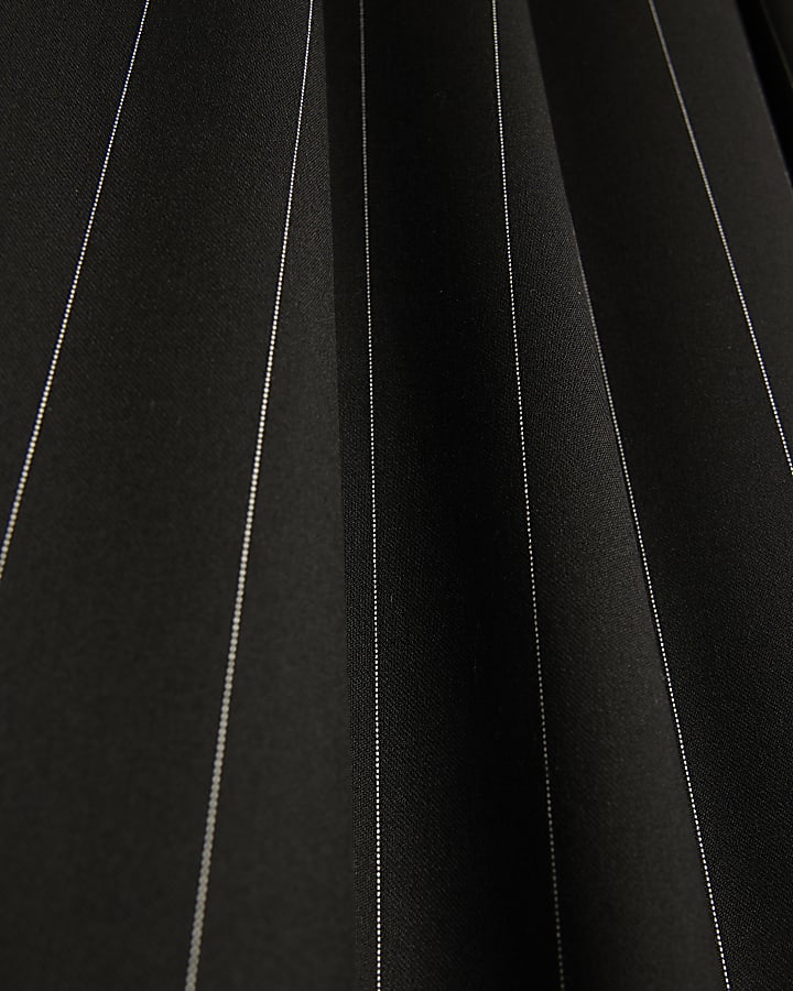 Black Pinstripe Wide Leg Trousers