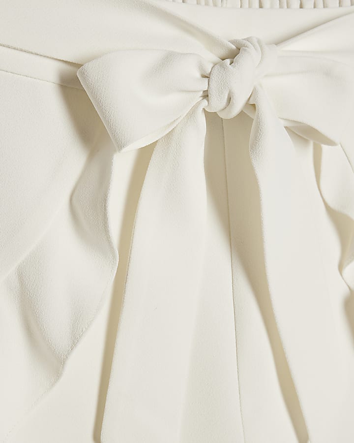 White Layered Frill Shorts