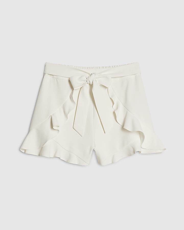 White Layered Frill Shorts