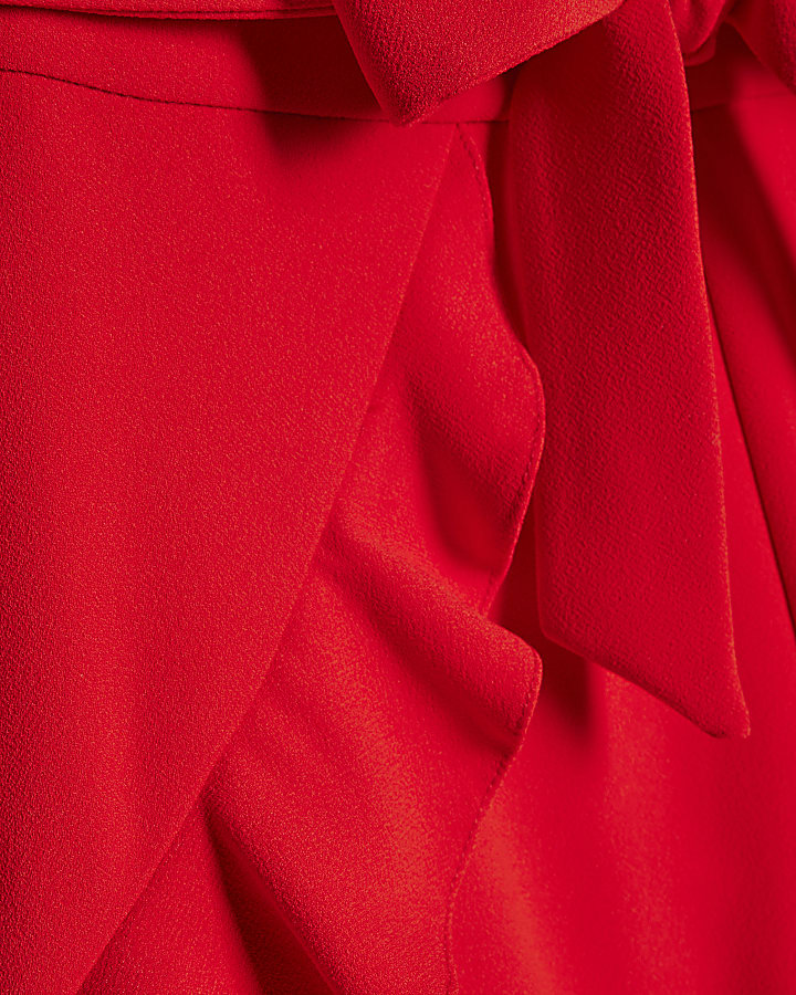 Red Layered Frill Shorts