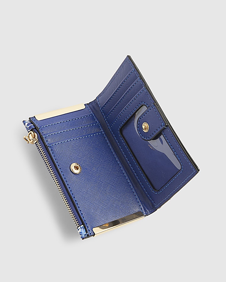 Blue Tile Print Mini Purse