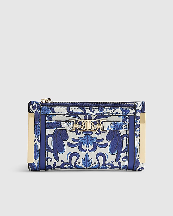 Blue Tile Print Mini Purse