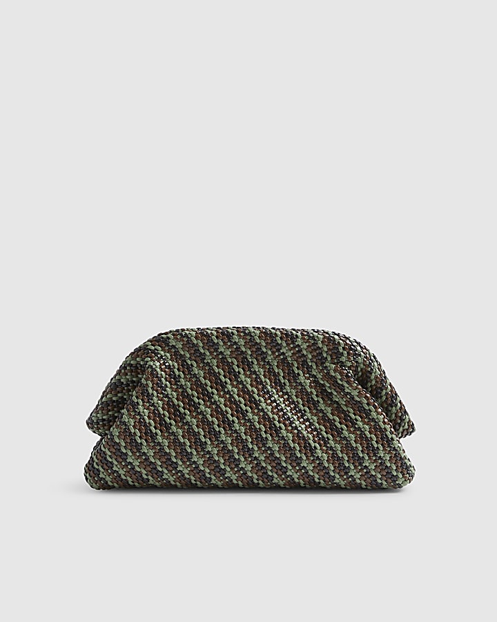 Brown Studio Multi Weave Oversized Clutch Bag