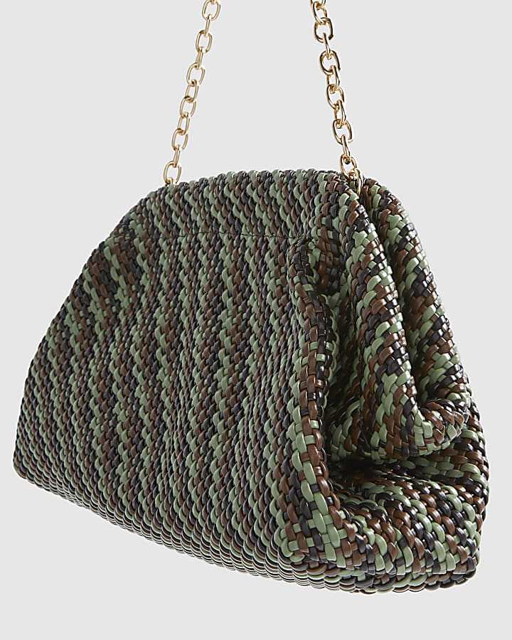 Brown Studio Multi Weave Oversized Clutch Bag