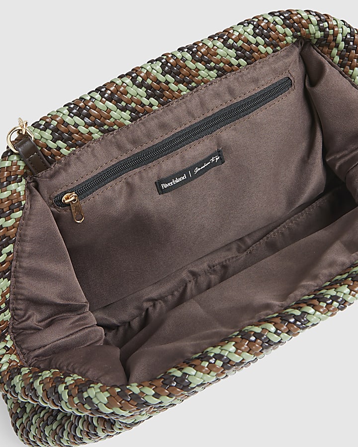 Brown Studio Multi Weave Oversized Clutch Bag