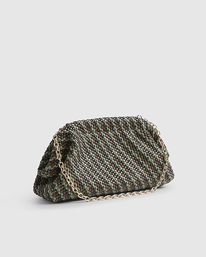 Brown Studio Multi Weave Oversized Clutch Bag
