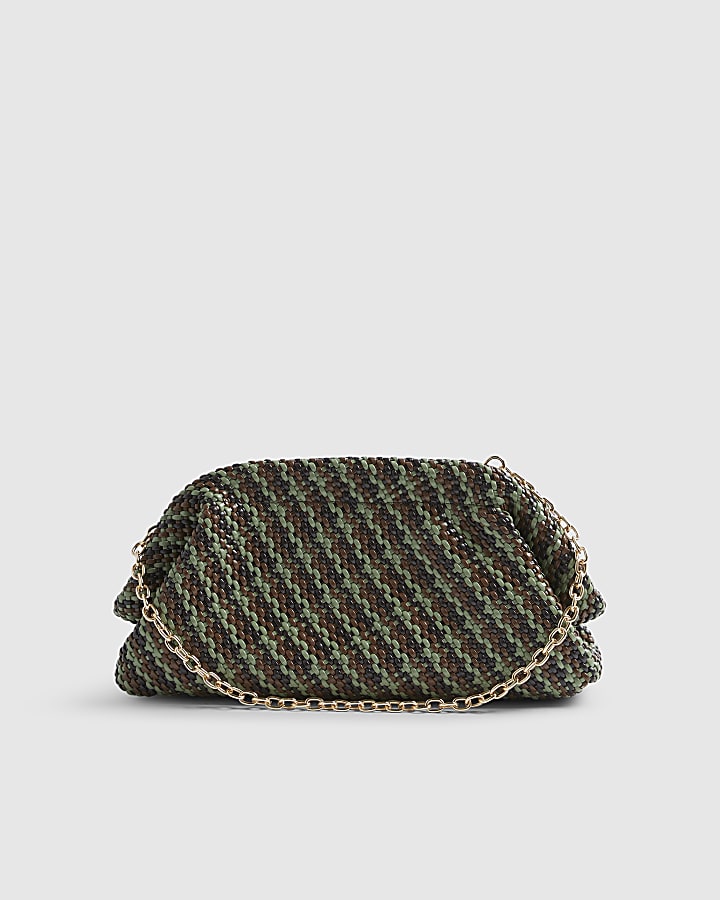 Brown Studio Multi Weave Oversized Clutch Bag