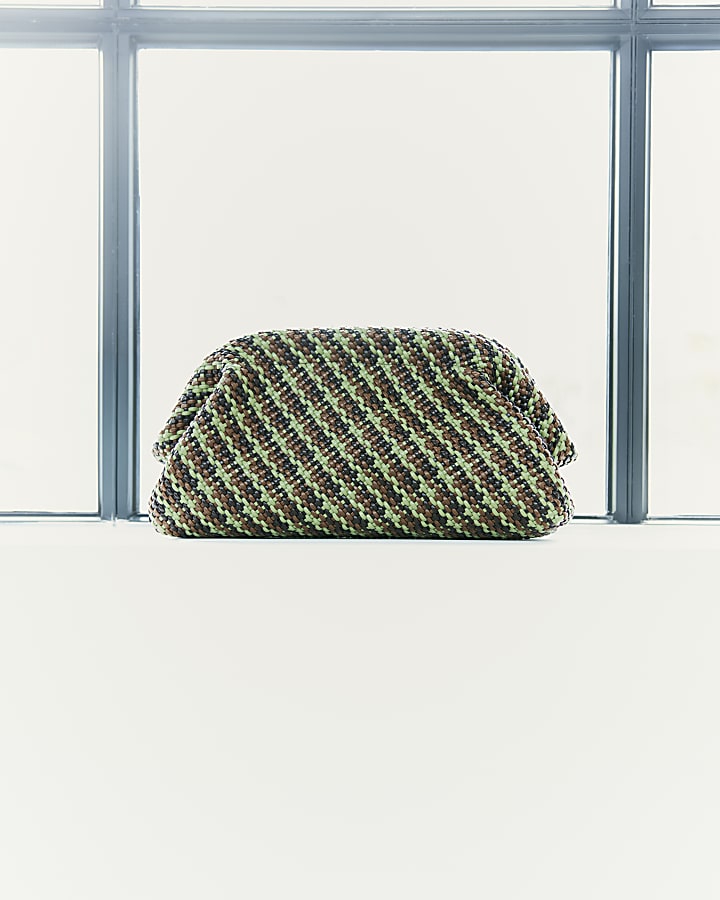 Brown RI Studio Weave Oversized Clutch Bag