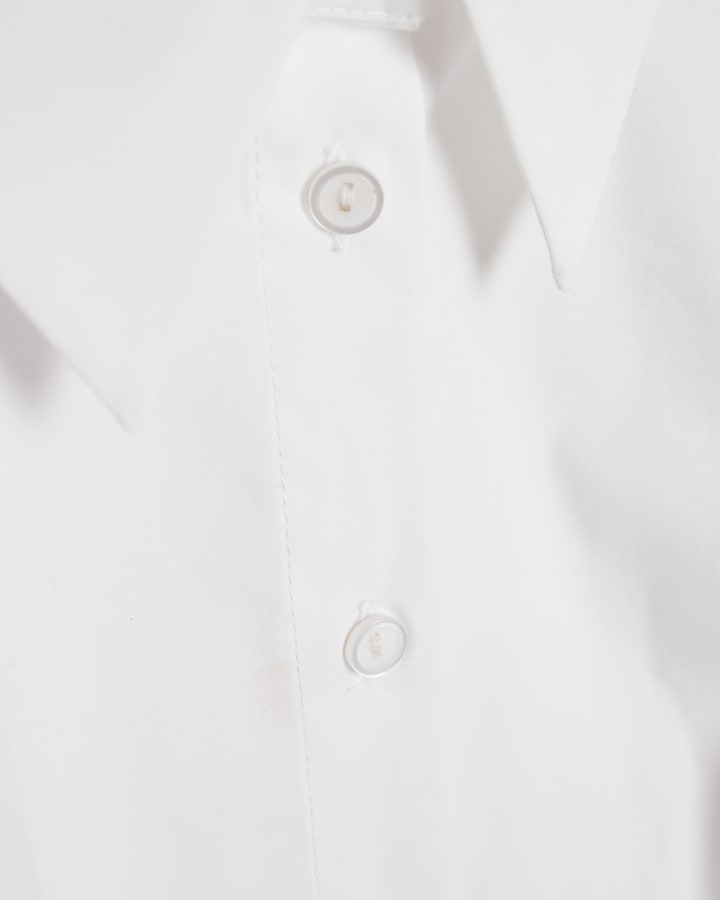 White Long Sleeve Fitted Shirt